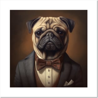 Pug Dog in Suit Posters and Art